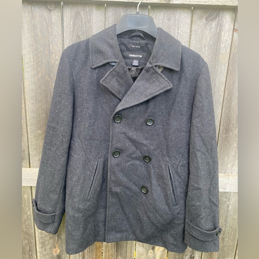 Claiborne | Men’s Wool Blend Double Breasted Peacoat